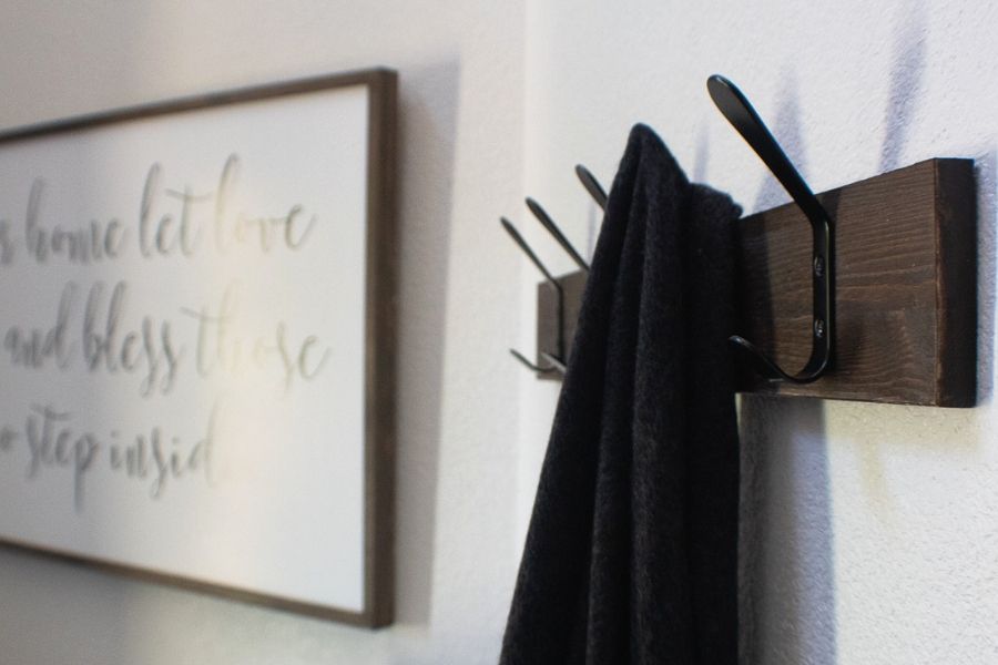 DIY minimal wall coat rack