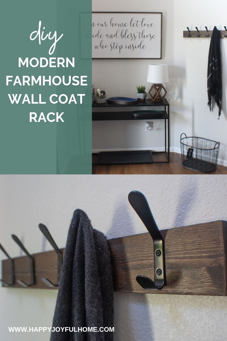 DIY Minimalist Coat Rack for Entry Way | Happy Joyful Home
