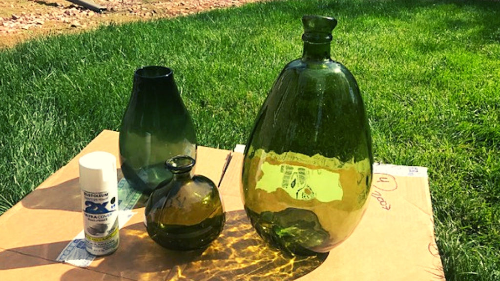 Spray Painted Glass Vases