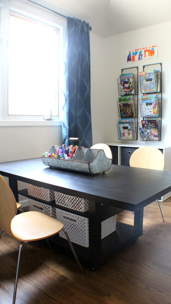 IKEA Lack Table Hack for Kids Art Table with Storage