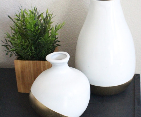 Spray Painted Green Vases
